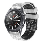 22mm Football Pattern Two-Color Silicone Strap, For Samsung Galaxy Watch3 45mm, For Samsung Galaxy Watch 46mm, For Samsung Gear S3 Classic, For Samsung Gear S3 Frontier