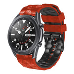 22mm Football Pattern Two-Color Silicone Strap, For Samsung Galaxy Watch3 45mm, For Samsung Galaxy Watch 46mm, For Samsung Gear S3 Classic, For Samsung Gear S3 Frontier