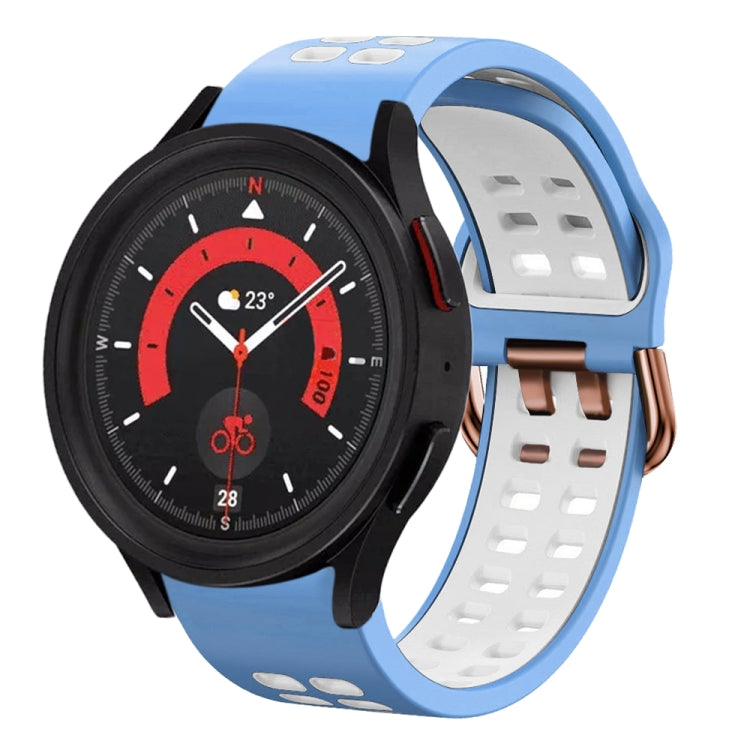 20mm Breathable Two-Color Silicone Watch Band, For Samsung Galaxy Watch 5  40mm, For Samsung Galaxy Watch 5  44mm