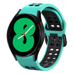 20mm Breathable Two-Color Silicone Watch Band, For Samsung Galaxy Watch 4 44mm, For Samsung Galaxy Watch 4 Classic 46mm