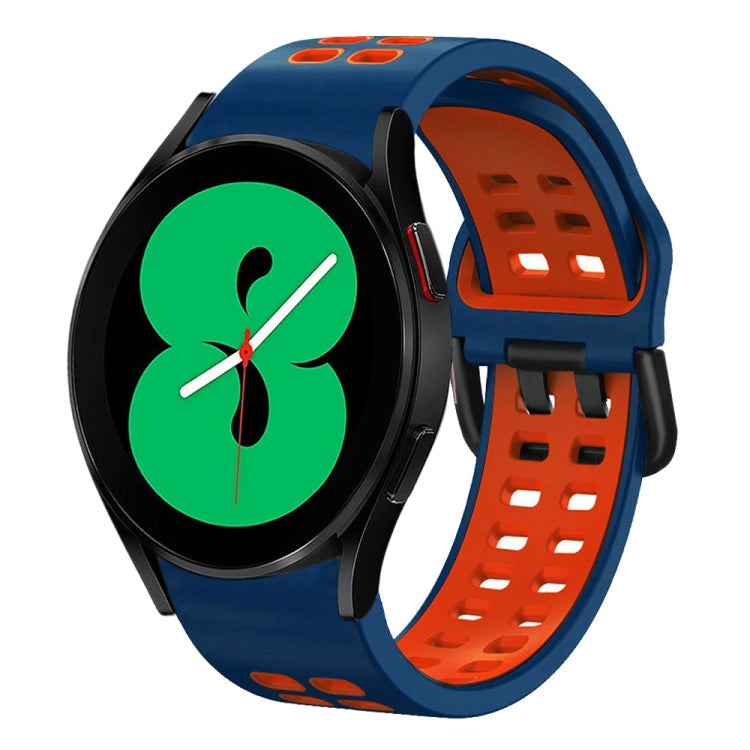 20mm Breathable Two-Color Silicone Watch Band, For Samsung Galaxy Watch 4 44mm, For Samsung Galaxy Watch 4 Classic 46mm