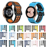 20mm Breathable Two-Color Silicone Watch Band, For Samsung Galaxy Watch 4 44mm, For Samsung Galaxy Watch 4 Classic 46mm