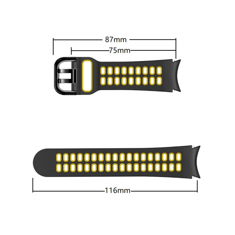 20mm Breathable Two-Color Silicone Watch Band, For Samsung Galaxy Watch 4 44mm, For Samsung Galaxy Watch 4 Classic 46mm