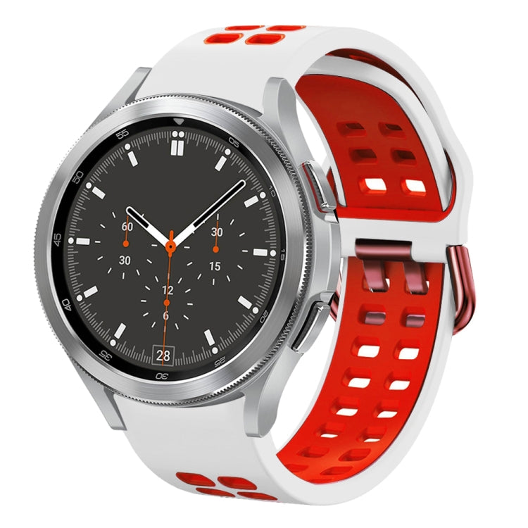 20mm Breathable Two-Color Silicone Watch Band, For Samsung Galaxy Watch 4 44mm, For Samsung Galaxy Watch 4 Classic 46mm