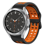 20mm Breathable Two-Color Silicone Watch Band, For Samsung Galaxy Watch 4 44mm, For Samsung Galaxy Watch 4 Classic 46mm