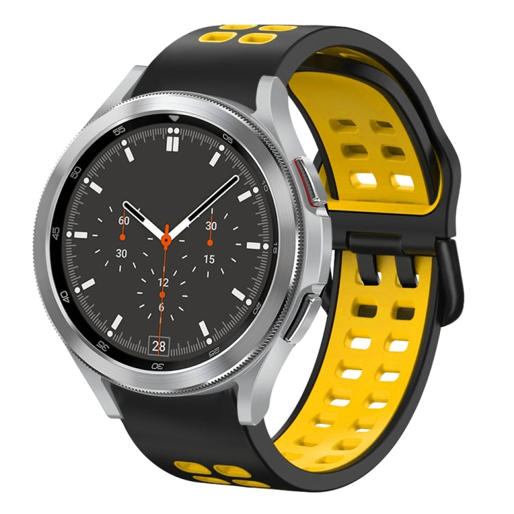 20mm Breathable Two-Color Silicone Watch Band, For Samsung Galaxy Watch 4 44mm, For Samsung Galaxy Watch 4 Classic 46mm