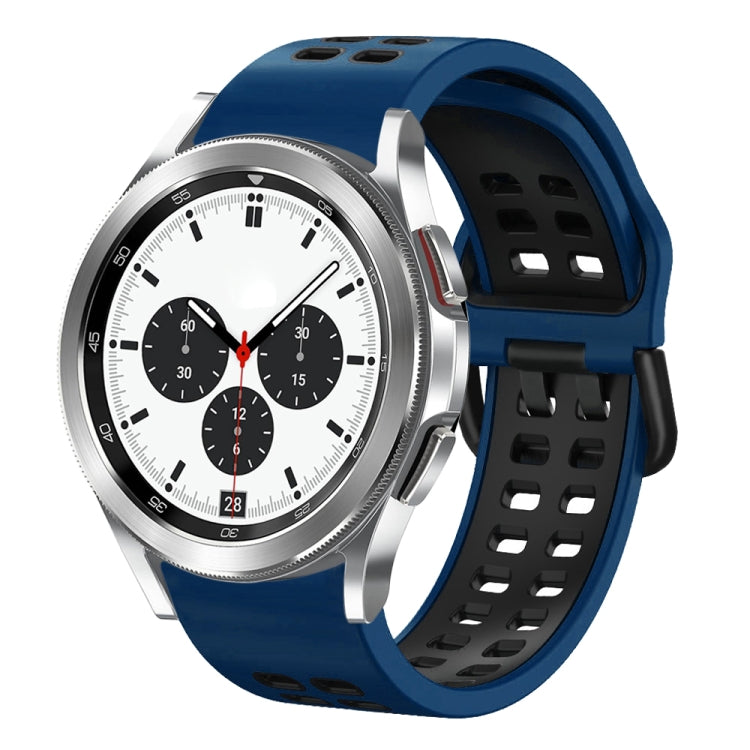 20mm Breathable Two-Color Silicone Watch Band, For Samsung Galaxy Watch 4 Classic 42mm, For Galaxy Watch Active 2