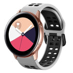 20mm Breathable Two-Color Silicone Watch Band, For Samsung Galaxy Watch 4 Classic 42mm, For Galaxy Watch Active 2
