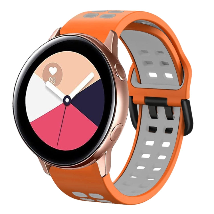 20mm Breathable Two-Color Silicone Watch Band, For Samsung Galaxy Watch 4 Classic 42mm, For Galaxy Watch Active 2