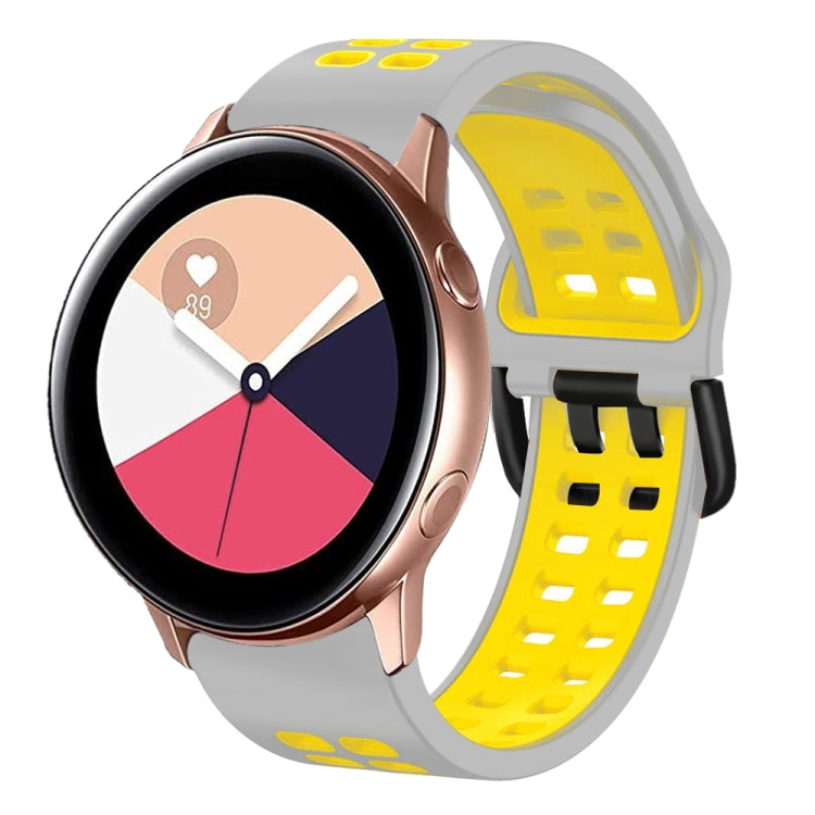 20mm Breathable Two-Color Silicone Watch Band, For Samsung Galaxy Watch 4 Classic 42mm, For Galaxy Watch Active 2