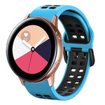 20mm Breathable Two-Color Silicone Watch Band, For Samsung Galaxy Watch 4 Classic 42mm, For Galaxy Watch Active 2