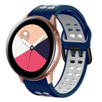 20mm Breathable Two-Color Silicone Watch Band, For Samsung Galaxy Watch 4 Classic 42mm, For Galaxy Watch Active 2