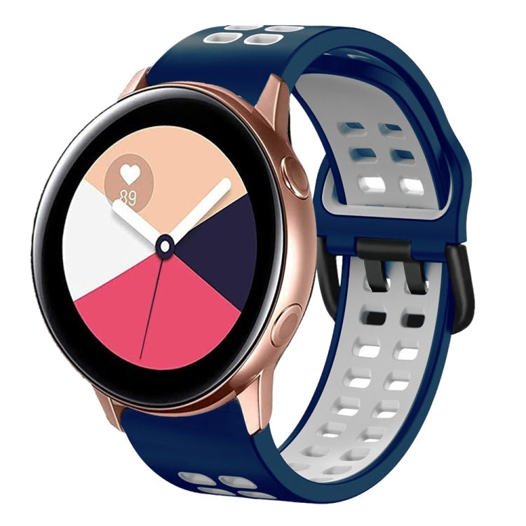 20mm Breathable Two-Color Silicone Watch Band, For Samsung Galaxy Watch 4 Classic 42mm, For Galaxy Watch Active 2