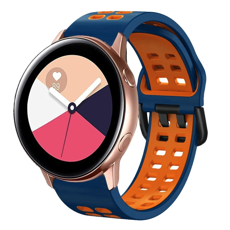 20mm Breathable Two-Color Silicone Watch Band, For Samsung Galaxy Watch 4 Classic 42mm, For Galaxy Watch Active 2
