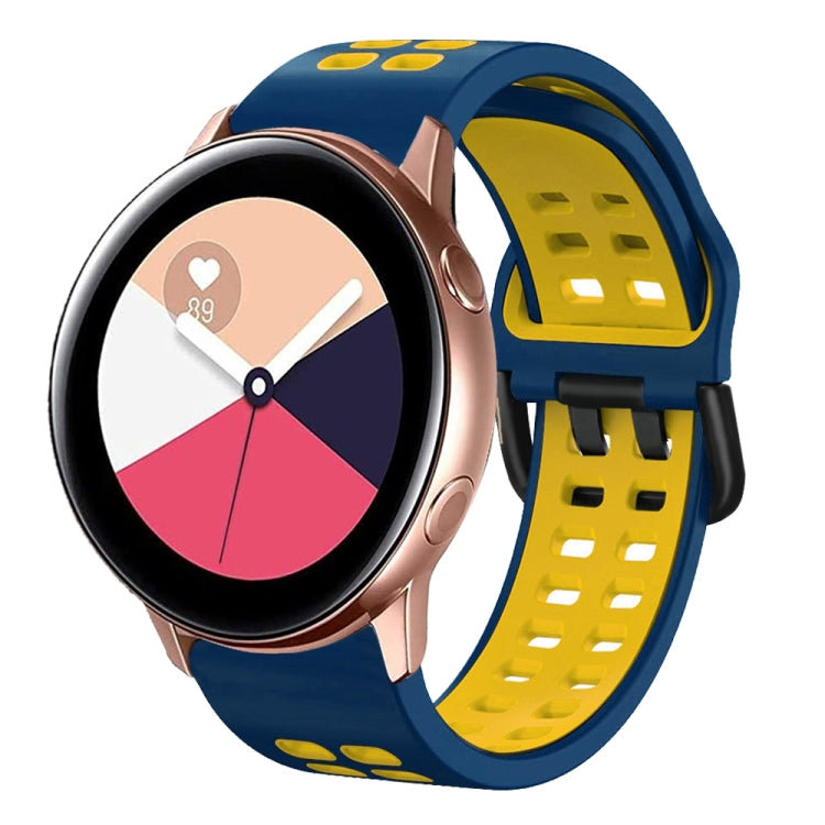 20mm Breathable Two-Color Silicone Watch Band, For Samsung Galaxy Watch 4 Classic 42mm, For Galaxy Watch Active 2