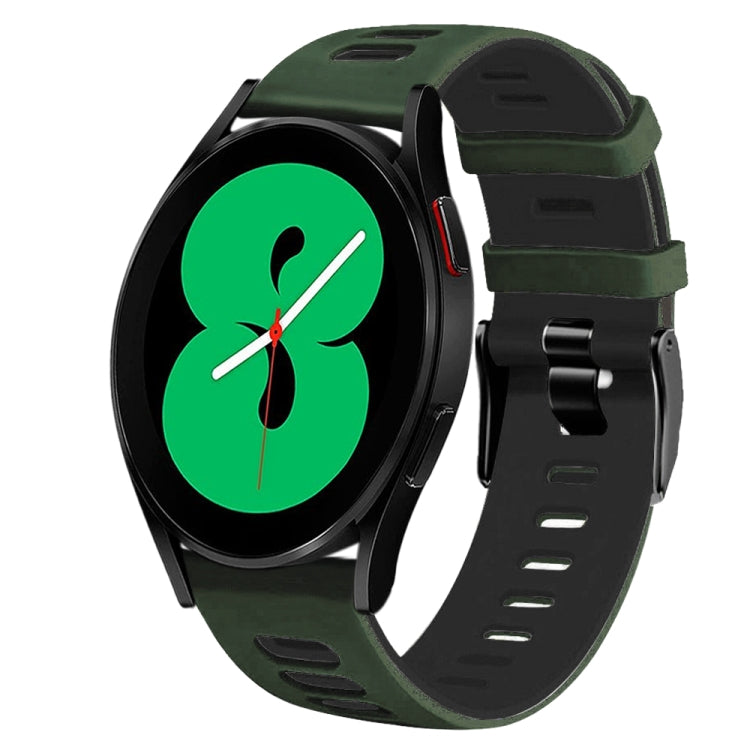 20mm Two-Color Silicone Watch Band, For Samsung Galaxy Watch 4 44mm, For Samsung Galaxy Watch 4 Classic 46mm