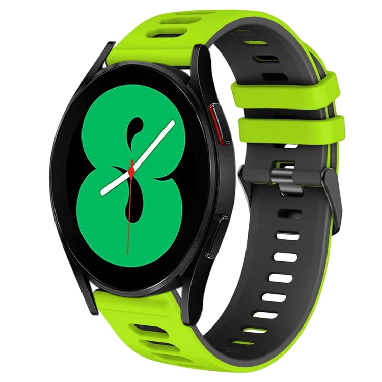 20mm Two-Color Silicone Watch Band, For Samsung Galaxy Watch 4 44mm, For Samsung Galaxy Watch 4 Classic 46mm