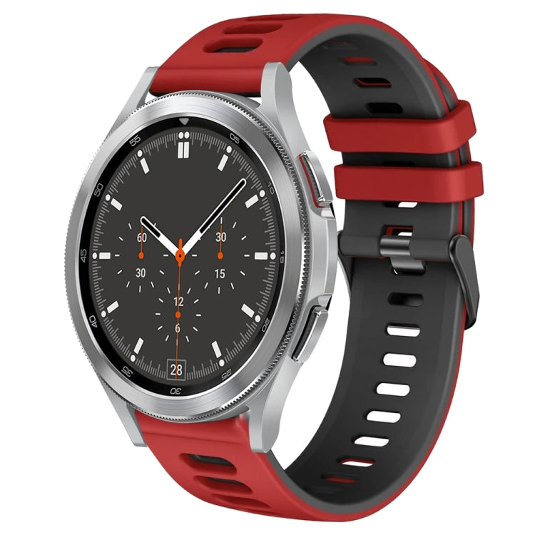 20mm Two-Color Silicone Watch Band, For Samsung Galaxy Watch 4 44mm, For Samsung Galaxy Watch 4 Classic 46mm