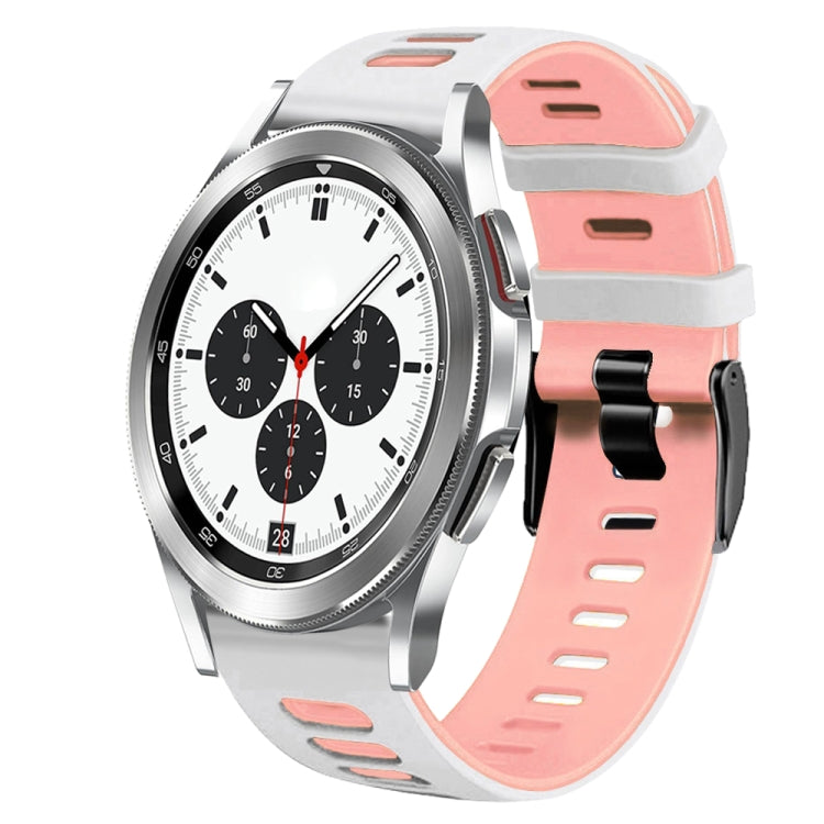 20mm Two-Color Silicone Watch Band, For Samsung Galaxy Watch 4 Classic 42mm, For Samsung Galaxy Watch Active 2