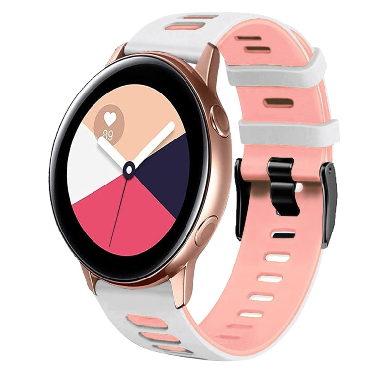 20mm Two-Color Silicone Watch Band, For Samsung Galaxy Watch 4 Classic 42mm, For Samsung Galaxy Watch Active 2