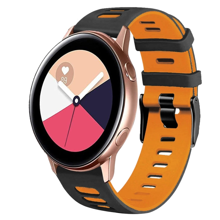 20mm Two-Color Silicone Watch Band, For Samsung Galaxy Watch 4 Classic 42mm, For Samsung Galaxy Watch Active 2