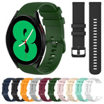 20mm Plaid Solid Color Silicone Watch Band, For Samsung Galaxy Watch4 44mm, For Samsung Galaxy Watch4 Classic 46mm, For Samsung Galaxy Watch4 Classic 42mm, For Samsung Galaxy Watch Active 2