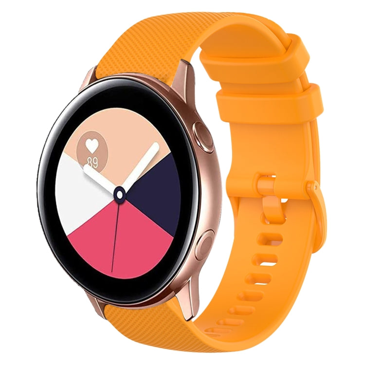 20mm Plaid Solid Color Silicone Watch Band, For Samsung Galaxy Watch4 44mm, For Samsung Galaxy Watch4 Classic 46mm, For Samsung Galaxy Watch4 Classic 42mm, For Samsung Galaxy Watch Active 2