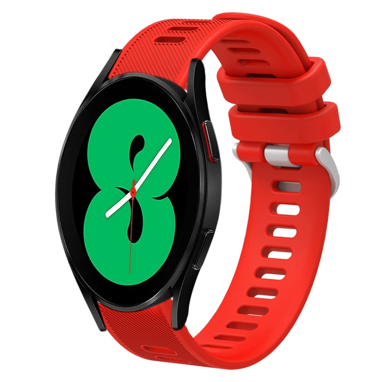 20mm Twill Solid Color Silicone Watch Band, For Samsung Galaxy Watch4 44mm, For Samsung Galaxy Watch4 Classic 46mm, For Samsung Galaxy Watch4 Classic 42mm, For Samsung Galaxy Watch Active 2