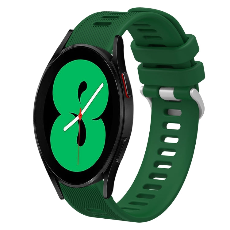 20mm Twill Solid Color Silicone Watch Band, For Samsung Galaxy Watch4 44mm, For Samsung Galaxy Watch4 Classic 46mm, For Samsung Galaxy Watch4 Classic 42mm, For Samsung Galaxy Watch Active 2