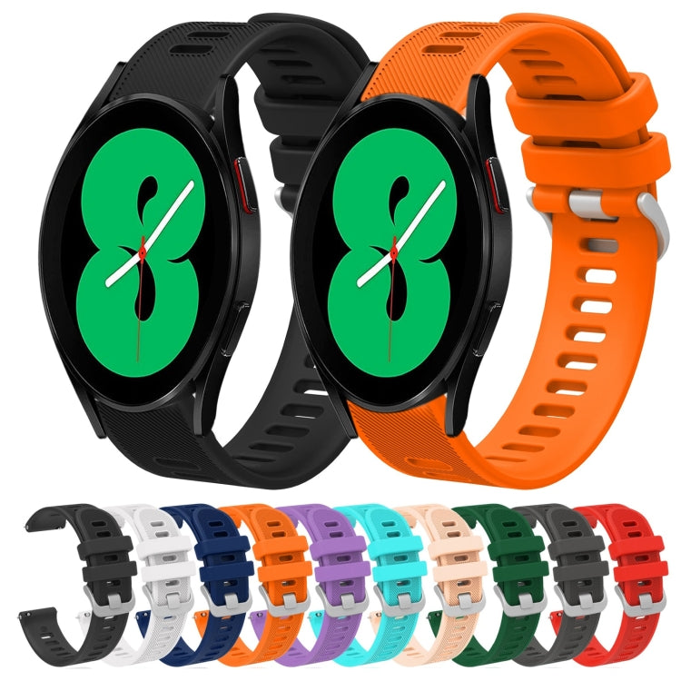 20mm Twill Solid Color Silicone Watch Band, For Samsung Galaxy Watch4 44mm, For Samsung Galaxy Watch4 Classic 46mm, For Samsung Galaxy Watch4 Classic 42mm, For Samsung Galaxy Watch Active 2