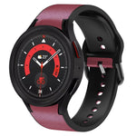 20mm Silicone Adhesive Leather Watch Band, For Samsung Galaxy Watch 5 40mm, For Samsung Galaxy Watch 5 44mm, For Samsung Galaxy Watch 5 Pro 45mm, For Samsung Galaxy Watch 4 40mm, For Samsung Galaxy Watch 4 44mm