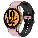 20mm Silicone Adhesive Leather Watch Band, For Samsung Galaxy Watch 5 40mm, For Samsung Galaxy Watch 5 44mm, For Samsung Galaxy Watch 5 Pro 45mm, For Samsung Galaxy Watch 4 40mm, For Samsung Galaxy Watch 4 44mm