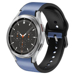 20mm Silicone Adhesive Leather Watch Band, For Samsung Galaxy Watch 4 Classic 46mm, For Samsung Galaxy Watch 4 Classic 42mm, For Samsung Galaxy Watch Active 2