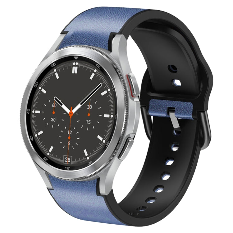 20mm Silicone Adhesive Leather Watch Band, For Samsung Galaxy Watch 4 Classic 46mm, For Samsung Galaxy Watch 4 Classic 42mm, For Samsung Galaxy Watch Active 2