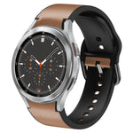 20mm Silicone Adhesive Leather Watch Band, For Samsung Galaxy Watch 4 Classic 46mm, For Samsung Galaxy Watch 4 Classic 42mm, For Samsung Galaxy Watch Active 2