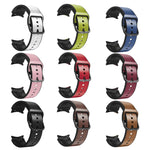 20mm Silicone Adhesive Leather Watch Band, For Samsung Galaxy Watch 4 Classic 46mm, For Samsung Galaxy Watch 4 Classic 42mm, For Samsung Galaxy Watch Active 2