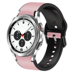 20mm Silicone Adhesive Leather Watch Band, For Samsung Galaxy Watch 4 Classic 46mm, For Samsung Galaxy Watch 4 Classic 42mm, For Samsung Galaxy Watch Active 2