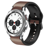 20mm Silicone Adhesive Leather Watch Band, For Samsung Galaxy Watch 4 Classic 46mm, For Samsung Galaxy Watch 4 Classic 42mm, For Samsung Galaxy Watch Active 2