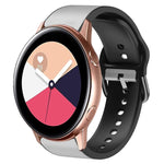 20mm Silicone Adhesive Leather Watch Band, For Samsung Galaxy Watch 4 Classic 46mm, For Samsung Galaxy Watch 4 Classic 42mm, For Samsung Galaxy Watch Active 2