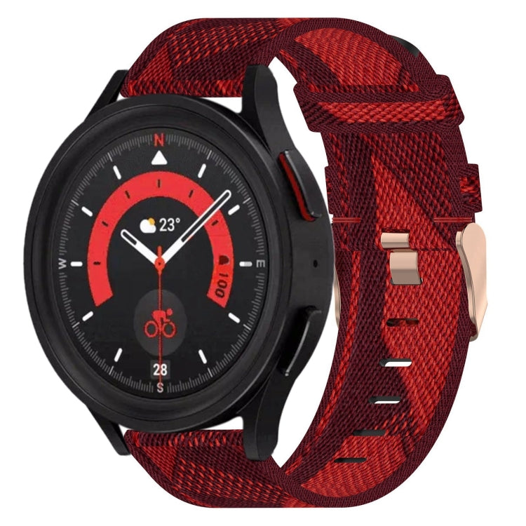 20mm Nylon Woven Watch Band, For Samsung Galaxy Watch5 40mm, For Samsung Galaxy Watch5 44mm, For Samsung Galaxy Watch5 Pro 45mm, For Samsung Galaxy Watch4 40mm, For Samsung Galaxy Watch4 44mm, For Samsung Galaxy Watch4 Classic 46mm
