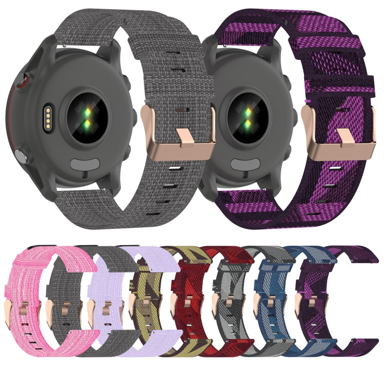 20mm Nylon Woven Watch Band, For Samsung Galaxy Watch4 Classic 42mm, For Samsung Galaxy Watch Active 2