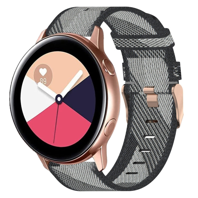 20mm Nylon Woven Watch Band, For Samsung Galaxy Watch4 Classic 42mm, For Samsung Galaxy Watch Active 2