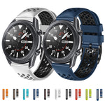 22mm Two-Color Breathable Silicone Watch Band, For Samsung Galaxy Watch3 45mm, For Samsung Galaxy Watch 46mm, For Samsung Gear S3 Classic, For Samsung Gear S3 Frontier