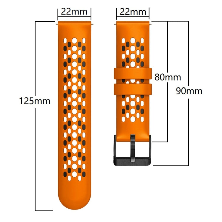 22mm Two-Color Breathable Silicone Watch Band, For Samsung Galaxy Watch3 45mm, For Samsung Galaxy Watch 46mm, For Samsung Gear S3 Classic, For Samsung Gear S3 Frontier