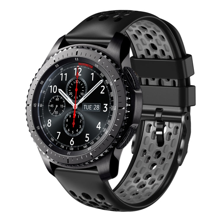 22mm Two-Color Breathable Silicone Watch Band, For Samsung Galaxy Watch3 45mm, For Samsung Galaxy Watch 46mm, For Samsung Gear S3 Classic, For Samsung Gear S3 Frontier