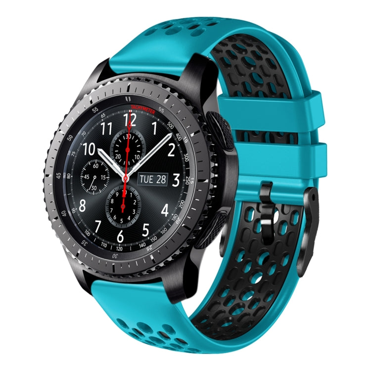 22mm Two-Color Breathable Silicone Watch Band, For Samsung Galaxy Watch3 45mm, For Samsung Galaxy Watch 46mm, For Samsung Gear S3 Classic, For Samsung Gear S3 Frontier