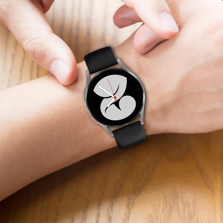 20mm Butterfly Buckle Solid Color Silicone Watch Band, For Samsung Galaxy Watch 4 44mm, For Samsung Galaxy Watch 4 Classic 46mm, For Samsung Galaxy Watch 4 Classic 42mm, For Samsung Galaxy Watch Active 2