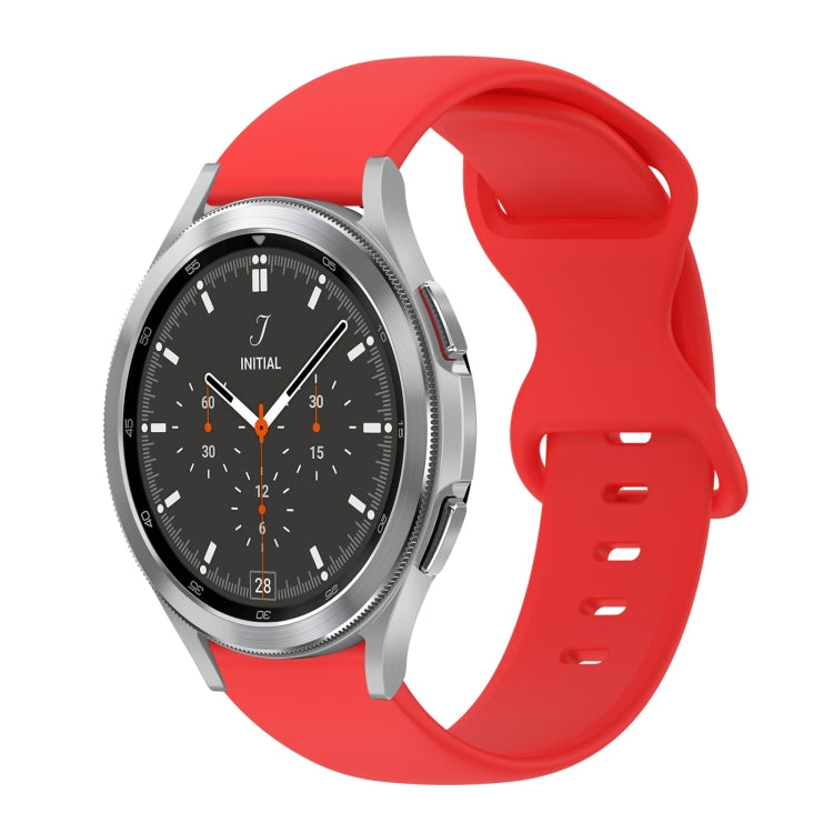 20mm Butterfly Buckle Solid Color Silicone Watch Band, For Samsung Galaxy Watch 4 44mm, For Samsung Galaxy Watch 4 Classic 46mm, For Samsung Galaxy Watch 4 Classic 42mm, For Samsung Galaxy Watch Active 2