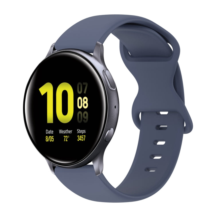 20mm Butterfly Buckle Solid Color Silicone Watch Band, For Samsung Galaxy Watch 4 44mm, For Samsung Galaxy Watch 4 Classic 46mm, For Samsung Galaxy Watch 4 Classic 42mm, For Samsung Galaxy Watch Active 2