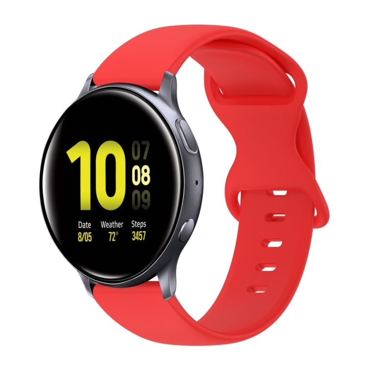 20mm Butterfly Buckle Solid Color Silicone Watch Band, For Samsung Galaxy Watch 4 44mm, For Samsung Galaxy Watch 4 Classic 46mm, For Samsung Galaxy Watch 4 Classic 42mm, For Samsung Galaxy Watch Active 2